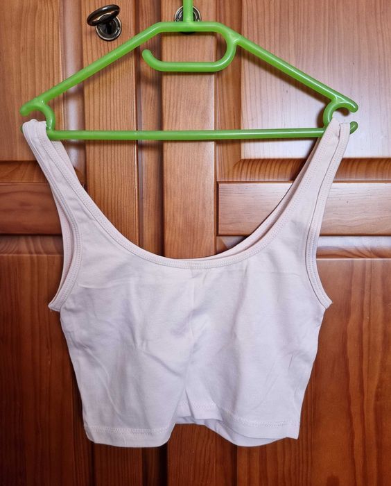 Crop top rosa claro Stradivarius, tamanho S