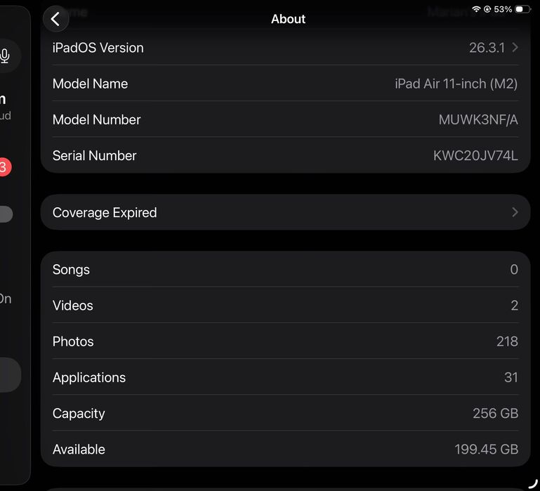 Ipad Air M2 256gb (Roxo)