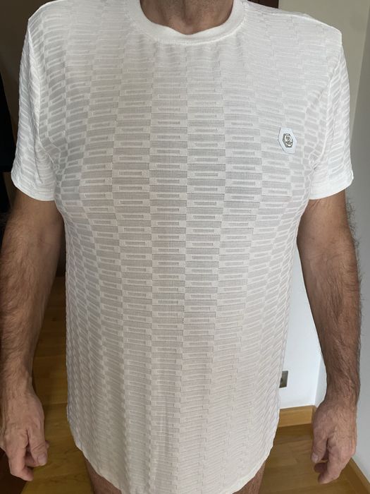 Koszulka męska t-shirt kolor śmietankowy Philipp Plein XL
