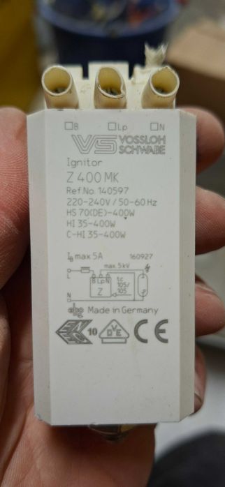 Zapłonnik ignitor Vossloh-Schwabe Z400 MK