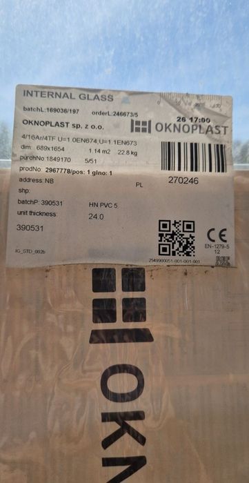 Okno balkonowe 205×233 + FIX 79x233