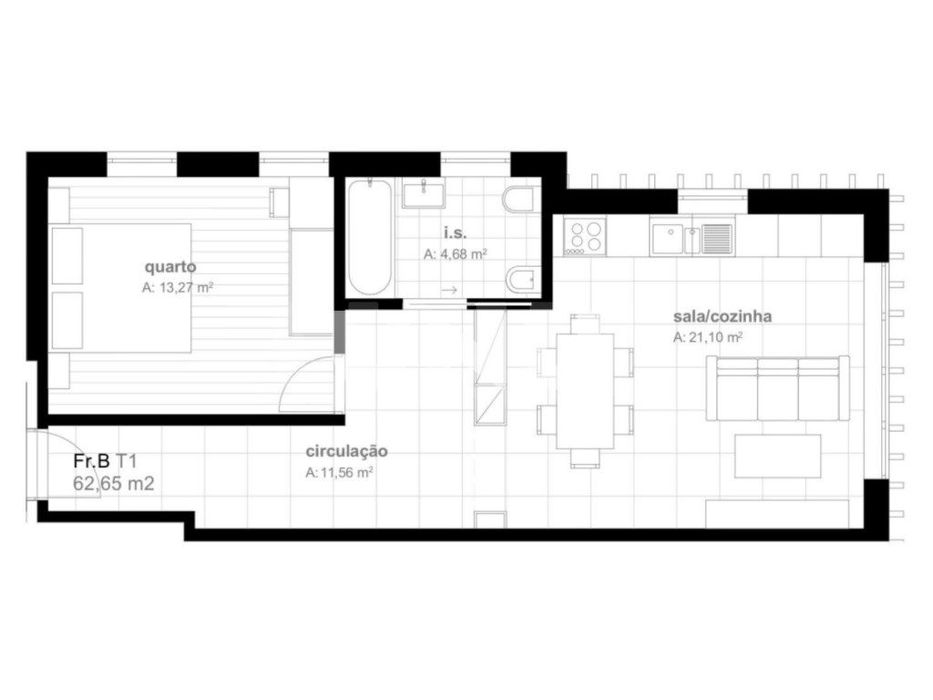 Apartamento T1 - Em Construção