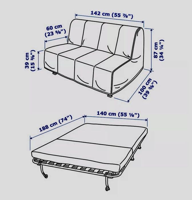 Sofa-cama 2lug. - modelo IKEA LYCKSELE LÖVÅS
