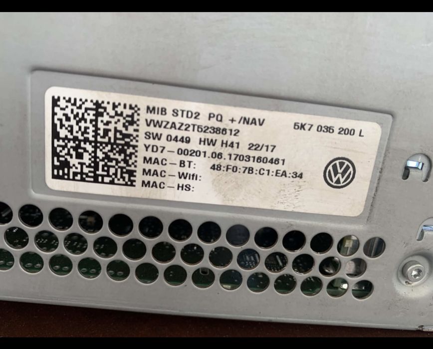 Radio VW MIB2 Volkswagen Carplay, Android Auto