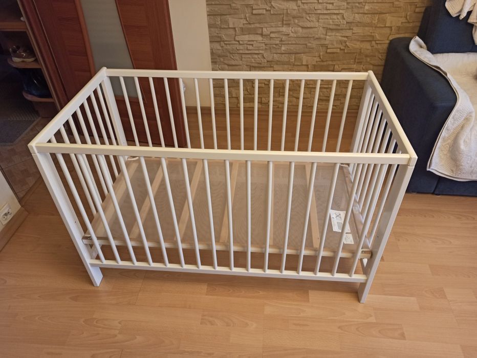 Łóżeczko dziecięce IKEA Gulliver z materacem Hilding Dobranocka