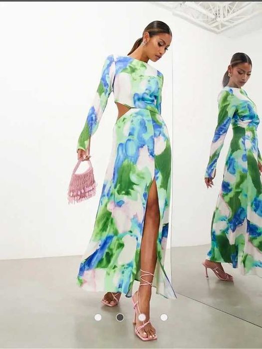 ASOS Edition Sukienka Wiskoza 100% Akwarela r. S