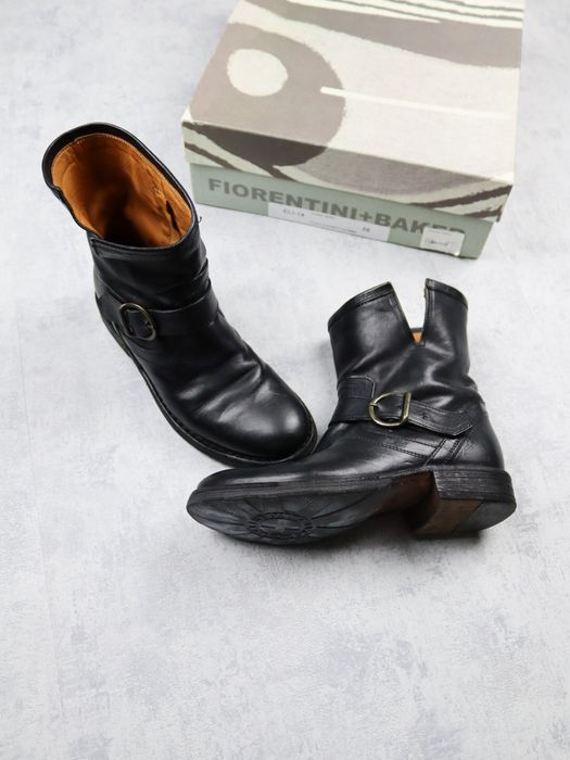 Fiorentini + Baker 36 botki biker skóra premium luksusowe włoskie grunge