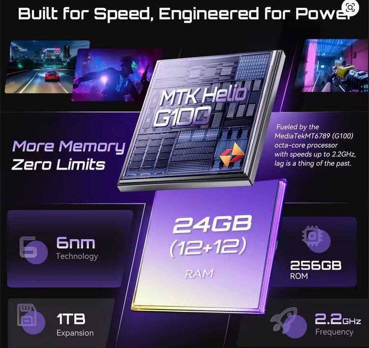 Cubot Р90. 24Gb(12+12)/256, 120Hz, G100, 64Mp/16, 5100Ma, NFC, Стерео