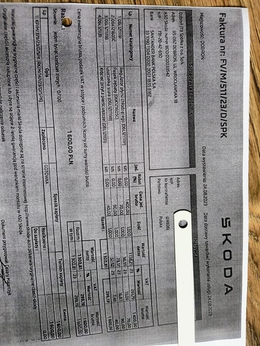 Sprzedam oryginalny termostat regulatora płynu  od pompa wody VW