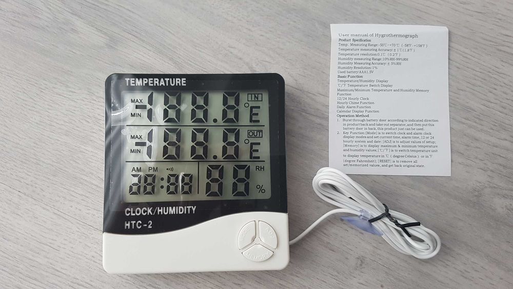 Stacja pogody higrometr termometr pogodowa baterie Dekoracja Dodatek