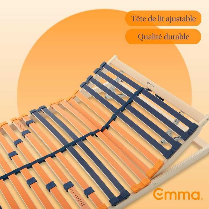 Stelaż do łóżka z regulowanym wezgłowiem EMMA 140 x 200 cm