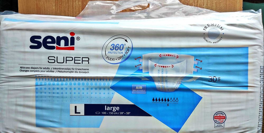 Підгузки для дорослих Seni Super large, розмір L, 30 штук