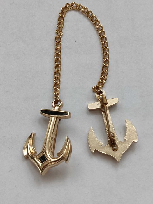 L339, spinki do krawata starocie vintage antyk kotwica Rosja