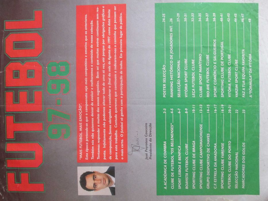 Caderneta completa de cromos Panini do campeonato português 97/98