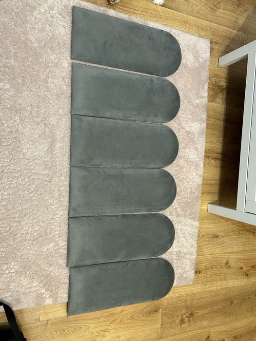 Panele scienne tapicerowane szare 6 szt