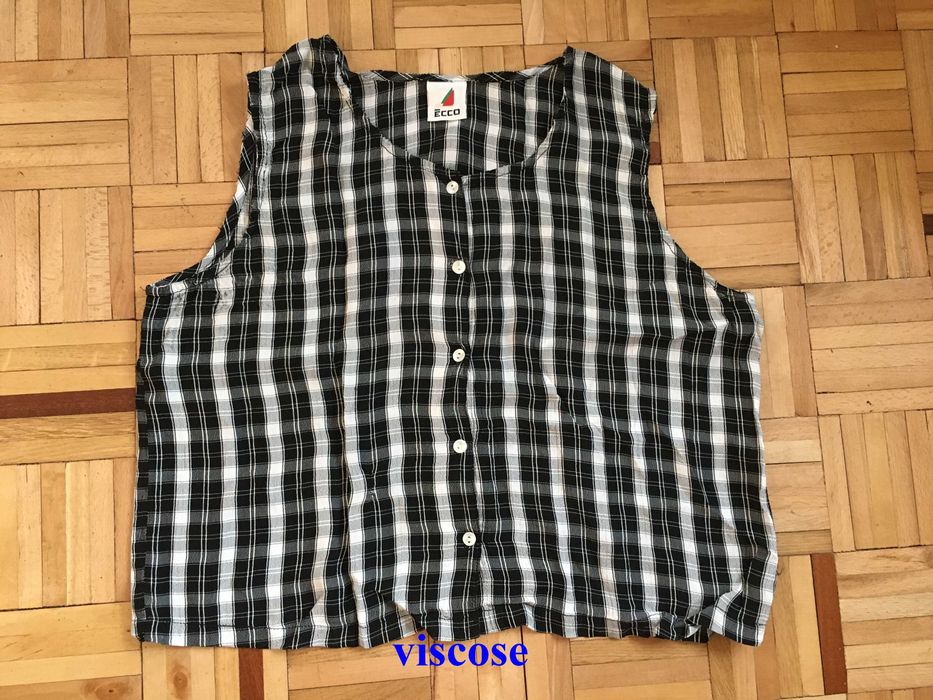 Lekka zapinana retro bluzka w kratkę vichy marki Ecco +