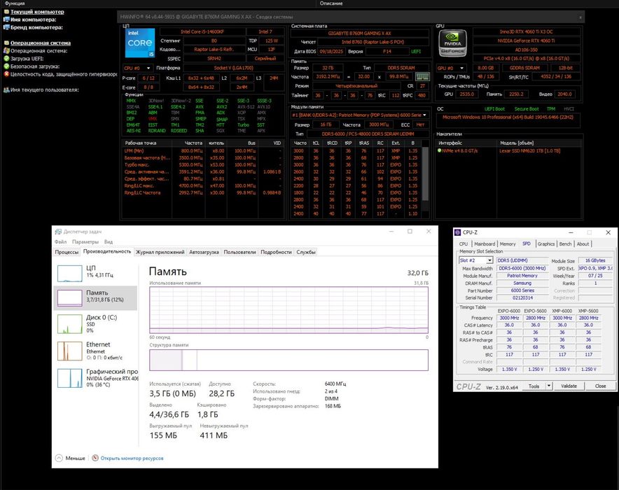 RAM DDR5 32 GB 6400 MHz