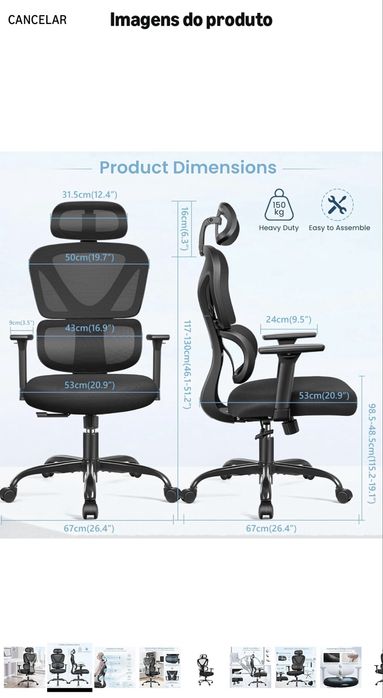 Cadeira Ergonómica Escritório