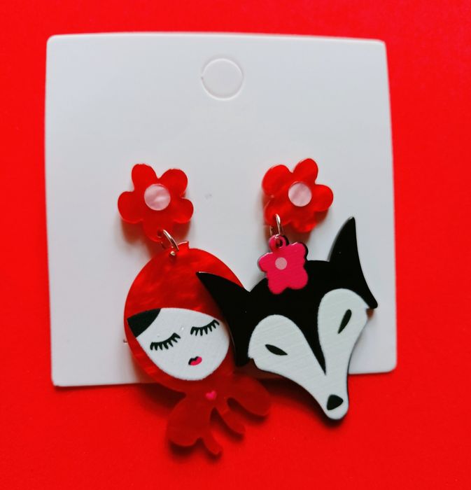 Kolczyki czerwony kapturek