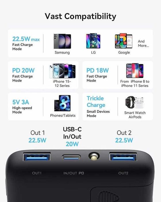 Iniu BI-B6 megapower slim 10.000 mAh power bank.