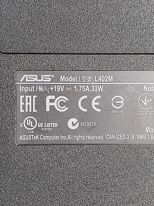 Asus L402M, 14".Celeron N2840, 2gb ddr3, ssd 120gb.