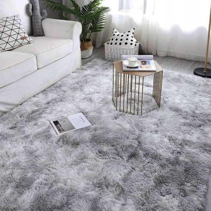 NOWY Dywan Shaggy Ombre Silver - Jasny Szary 160x220 Miękki Puszysty