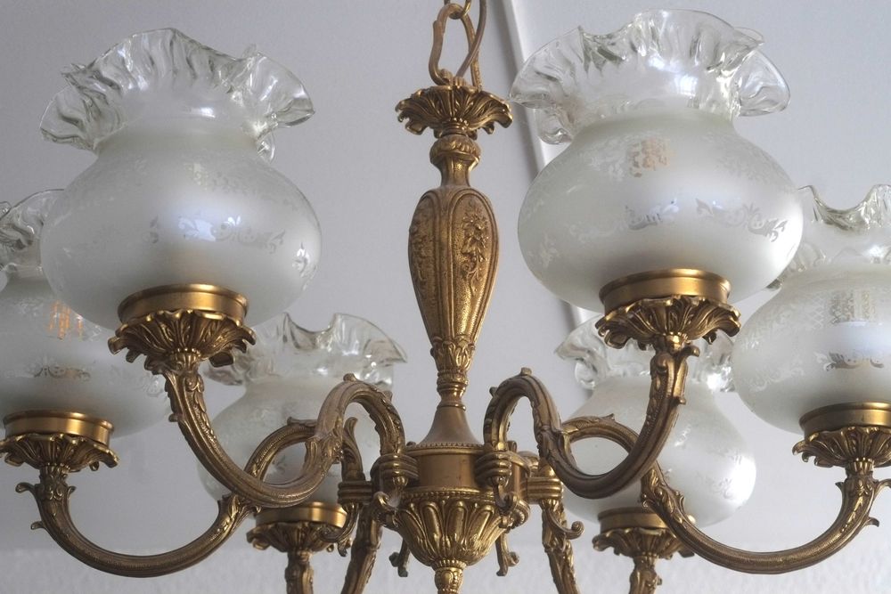 Винтажная люстра бронза ( шести рожковая )