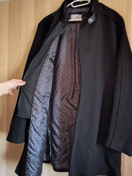 Płaszcz męski gruby czarny wełniany  Sunset Suits - XL - jak nowy!