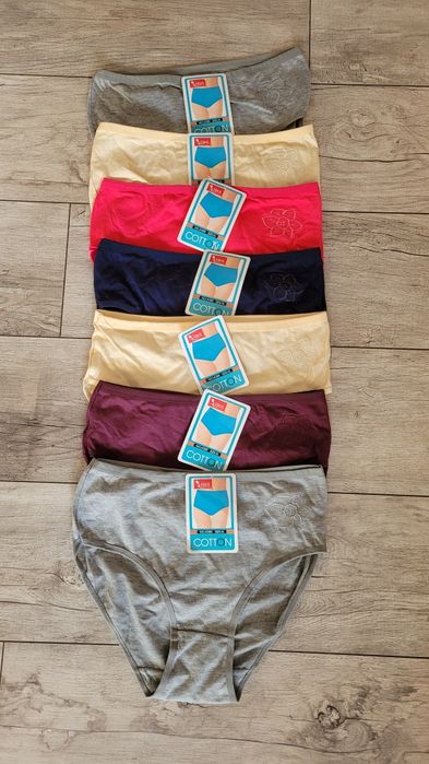Cotton 7 par majtek bawełnianych wzór kwiat XL Nowe