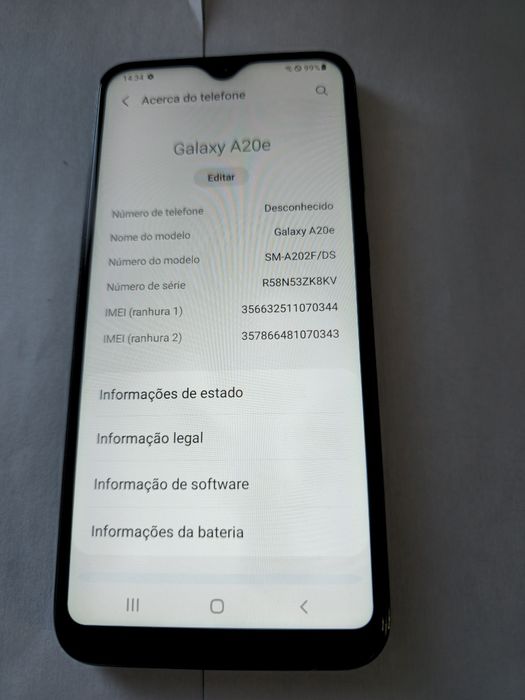 Samsung galaxy A 20e
