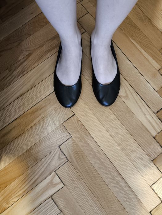 Балетки чорні класичні із натуральної шкіри