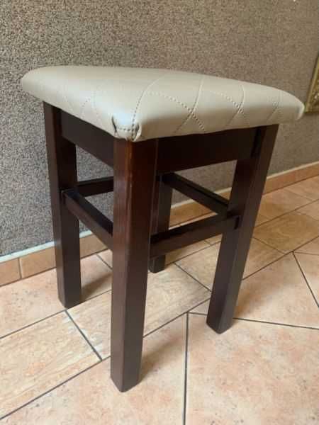 Taboret drewniany wenge + ekoskóra