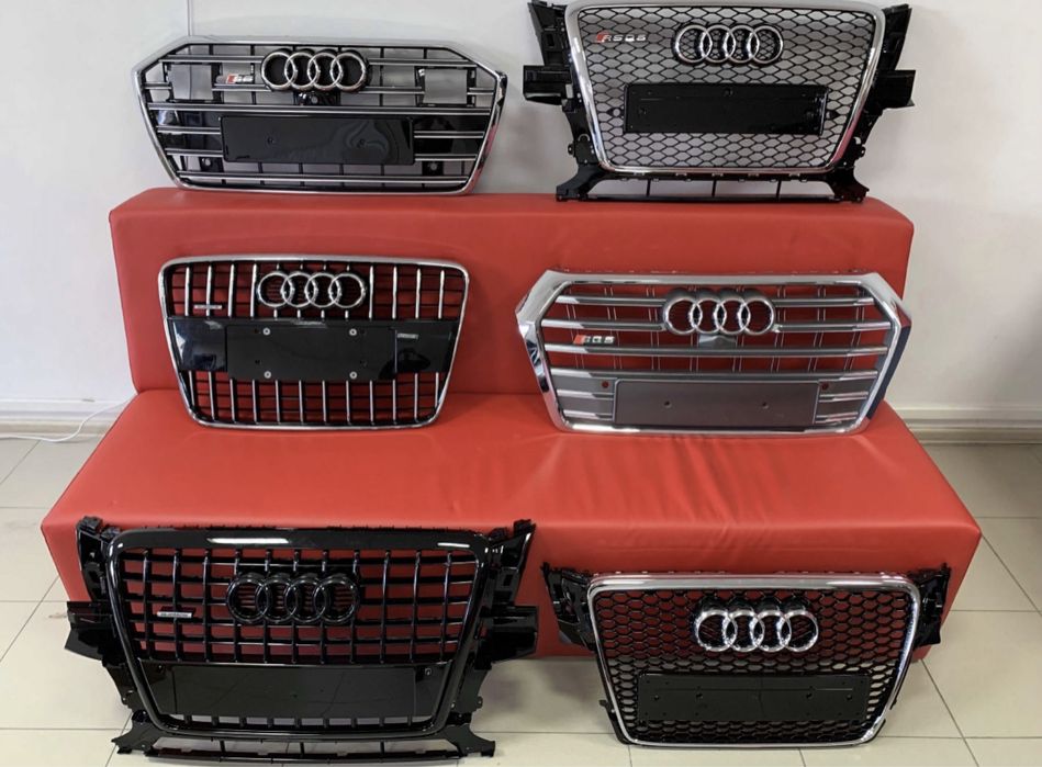 Решетка радиатора Audi Ауди А1 A3 A4 A5 Q3 Q5 Q7 Q8 A6 A7 A8 TT S RS