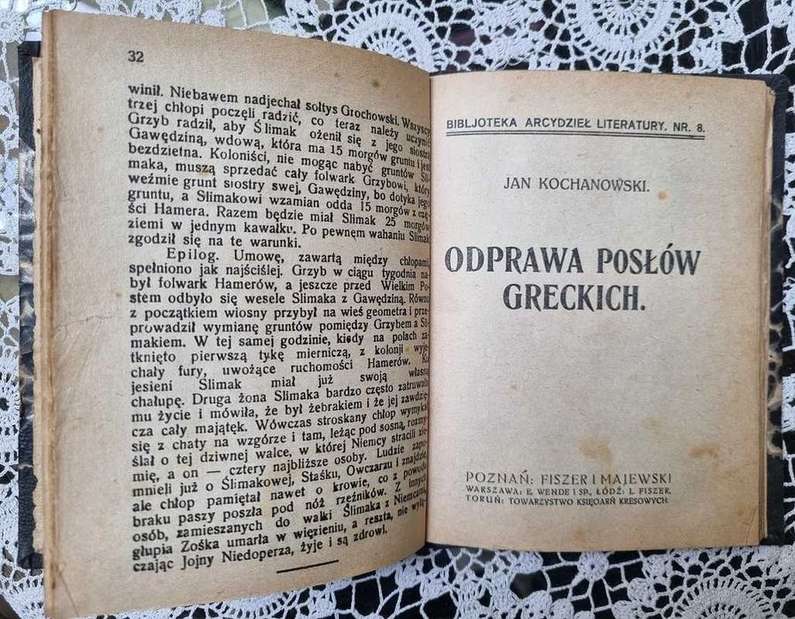 Anhelli, Placówka, Odprawa Posłów Greckich, Irydjon. Wydana we Lwowie.
