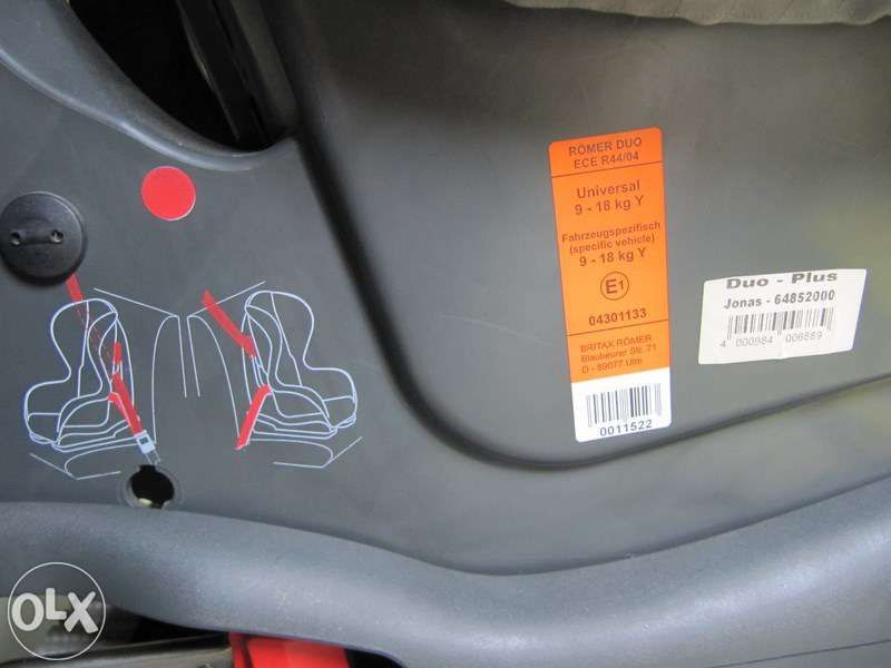 Cadeira auto romer duo plus isofix grupo 1 (até 18 kg)