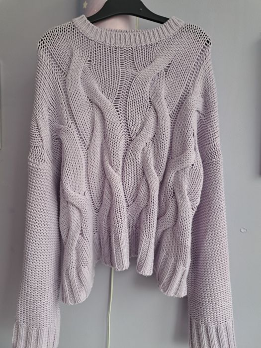 Sweterek bershka sweterek fioletowy basic bershka