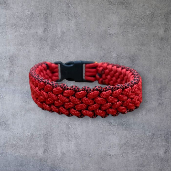 Obroża dla psa czerwona pleciona zapinana na zatrzask nowa