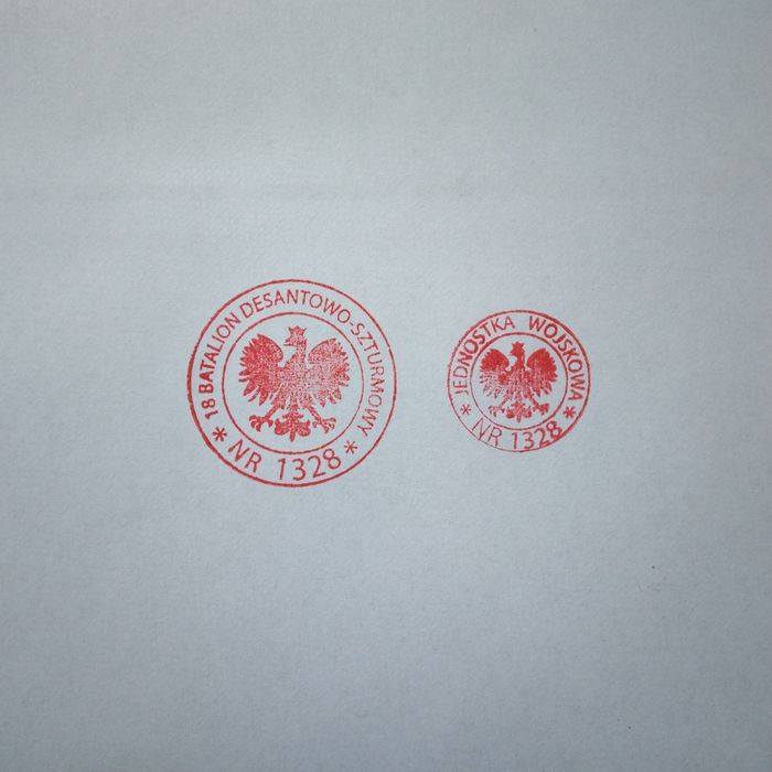 Pieczątki kolekcjonerskie JW 1328. 18 Batalion Desantowo -Szturmowy 1328