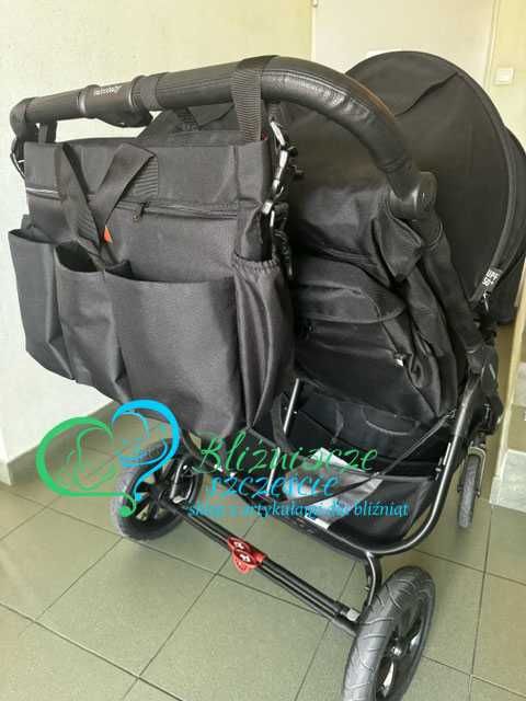 Torba do wózka dla bliźniąt DOUBLE "black" nowa