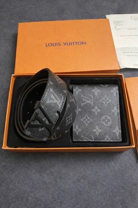 Ekskluzywny zestaw Louis Vuitton – pasek + portfel.