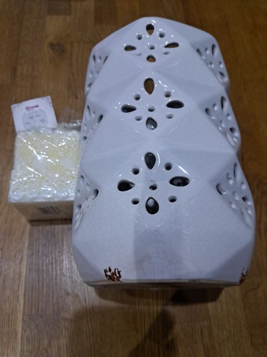 Лампа декоративна керамічна з свічкою