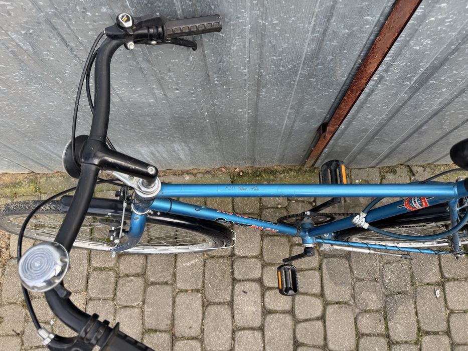 niemiecki rower męski miejski z przerzutkami, bagażnikiem