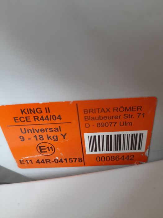 Fotelik Britax Romer King 2 LS 9-18 kg