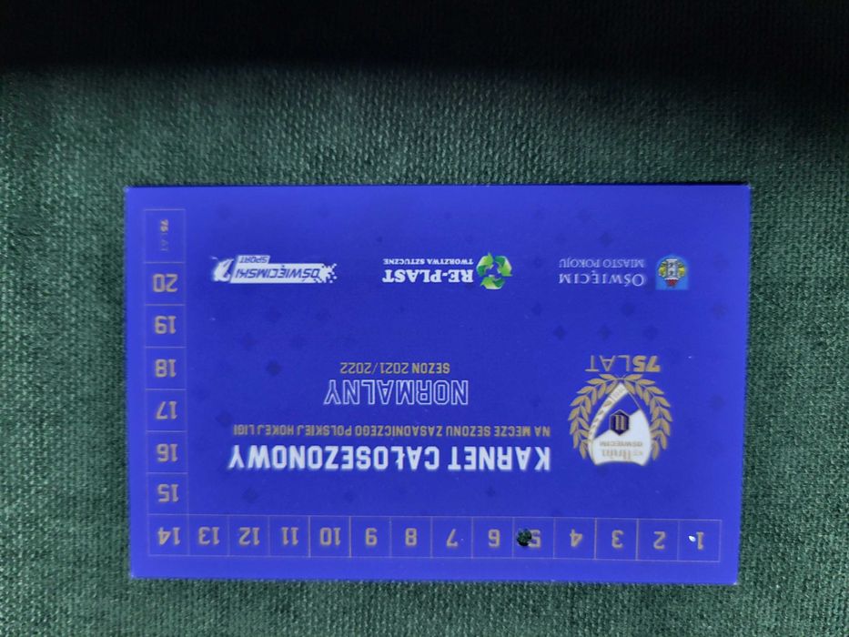 Archiwalny karnet Unia Oświęcim sezon 2021/22
