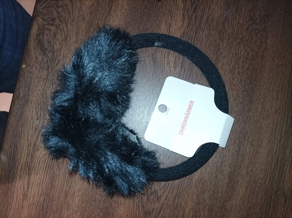 Nauszniki czarne i różowe