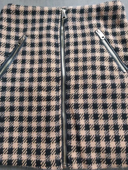 Spódnica w kratkę jesień/zima rozmiar S, wełna