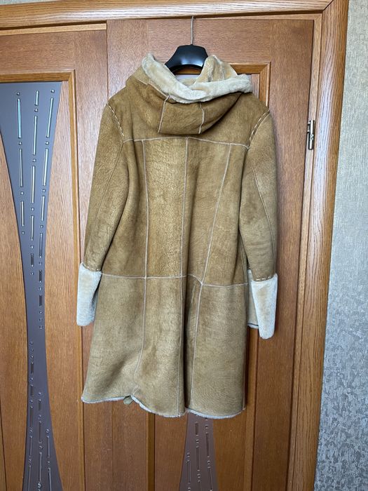 Дублянка, дубленка з капішоном, натуральна