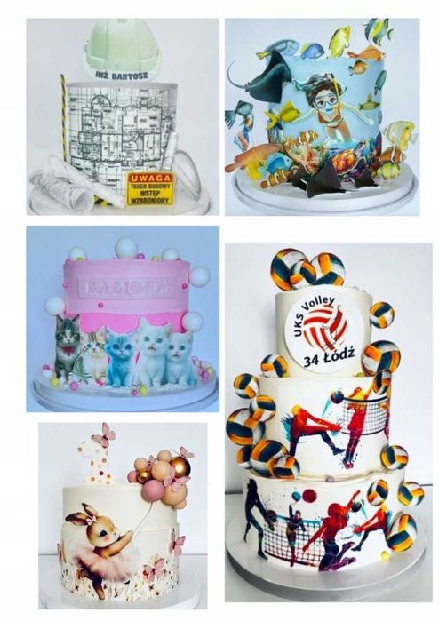 Wydruki na jadalnym papierze cukrowym A4 kotki PUSHEEN– ozdoby na tort