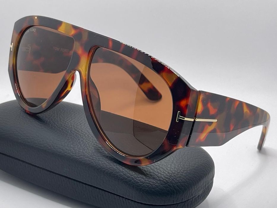 TOM FORD duże damskie okulary przeciwsłoneczne panterkowe