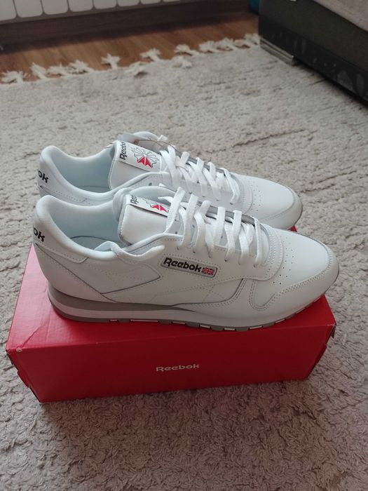 Buty sneakersy Reebok classic leather białe 45 white nowe